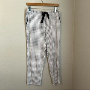 Soma Women’s Breathable Polka Dot Pajama Pants in White and Black, Size Small
